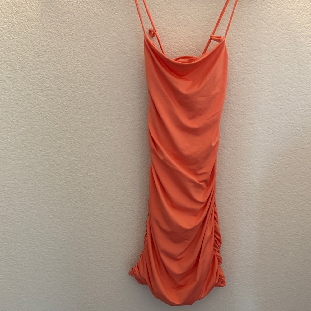 Oh Polly Vibrant Orange Backless Dress